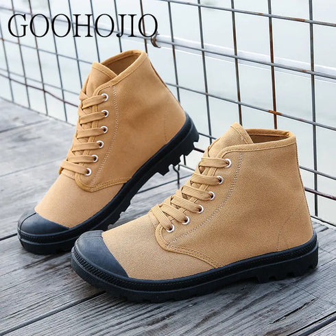 Waterproof Men's Casual Sneaker: Lace-up Canvas Shoes