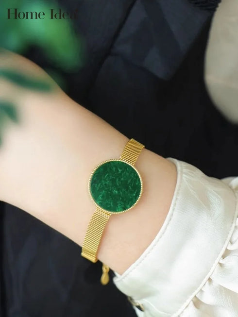 Elegant 925 Sterling Silver Natural Green Jade Bracelet for Women – Luxury Fine Jewelry