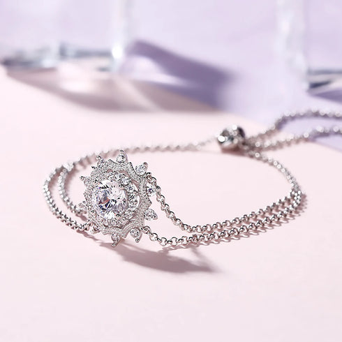 Madison Audury 1ct Moissanite Bracelet for Women – Adjustable 925 Sterling Silver Fine Jewelry