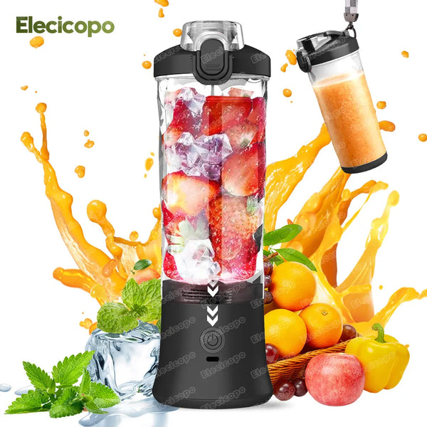 Portable Electric Fruit Juicer, 600ml with 4000mAh- USB Rechargeable