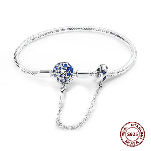 925 Sterling Silver Heart Charm Bracelet with AAA Zircon – Trendy and Elegant Jewelry for Women, Perfect for Parties & Special Occasions