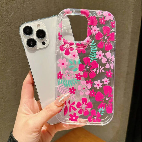Elegant Transparent Floral Phone Case – Durable, Washable, and Non-Slip Protection for Apple iPhones