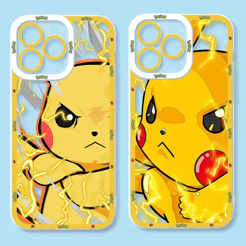 Luxury Pokemon Silicone Case for iPhone 15, 14, 13, 12, 11 Pro Max, XR, XS, X, 8, 7, SE