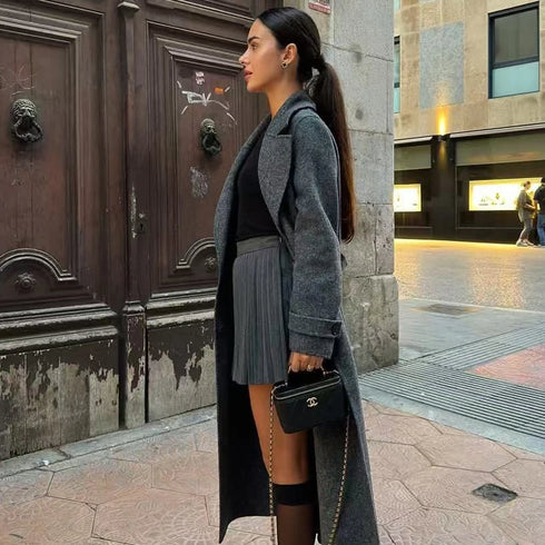 Women’s Pleated Mini Skirt with Natural Waistline – Casual Slight Stretch Blended Polyester Skirt for Summer 2025