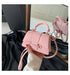 Women’s PU Leather Chain Shoulder Bag – Ribbon Buckle Square Crossbody Handbag for Parties