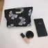 Travel Cosmetic Organizer Pouch Retro Black White Floral Clutch Cosmetic Bag Large makeup case Toiletries Storage Bag Wash Bag