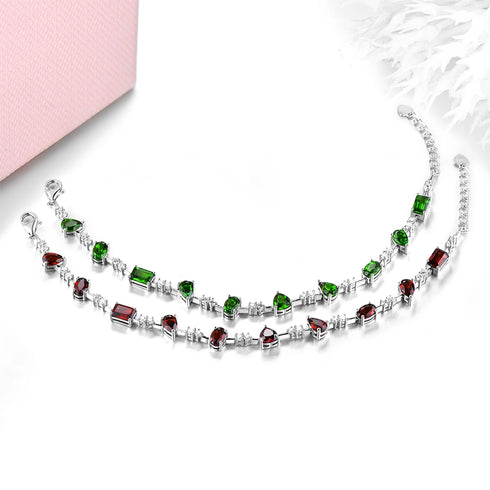 Natural Chrome Diopside Sterling Silver Bracelet – 5.2 Carats Gemstone Jewelry for Women