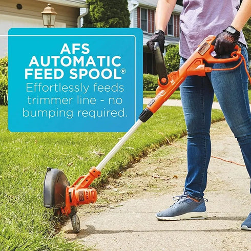 Electric String Trimmer with Auto Feed - Lightweight Design, Adjustable Handle and Height, Easy Weeding