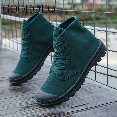 Waterproof Men's Casual Sneaker: Lace-up Canvas Shoes