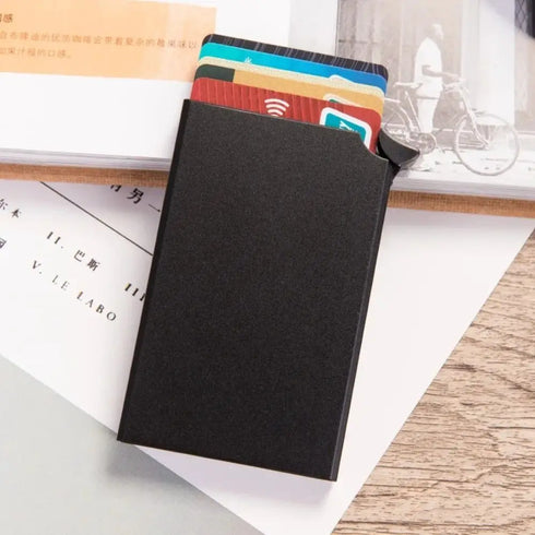 Aluminum Alloy Credit Card Holder Anti-magnetic Automatic RFID Card Case Pop Up Anti-theft Wallet ID Card Protector Purse