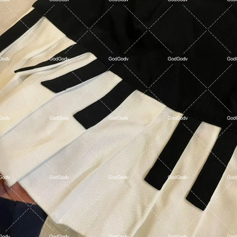 Vintage Striped Mini Skirt for Women by – A-Line, Empire Waist, Spring/Summer Style