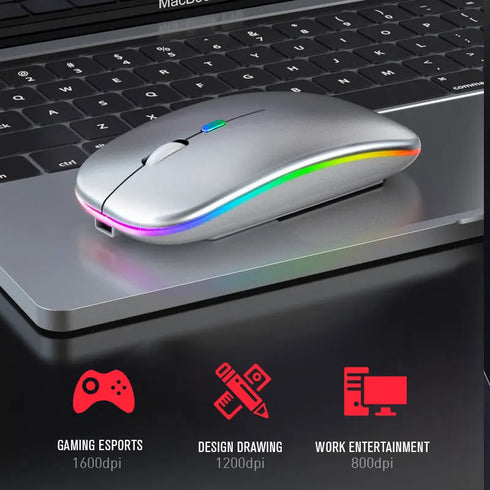 5.0 Bluetoooth Gaming Mouse-2.4GHz 1600DPI Wireless RGB Light Mouse