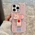 Korean Cute 3D Dog, Cat, and Rabbit Finger Ring Support Phone Case for iPhone - Full Coverage with Anti-Fingerprint & Non-Slip Features