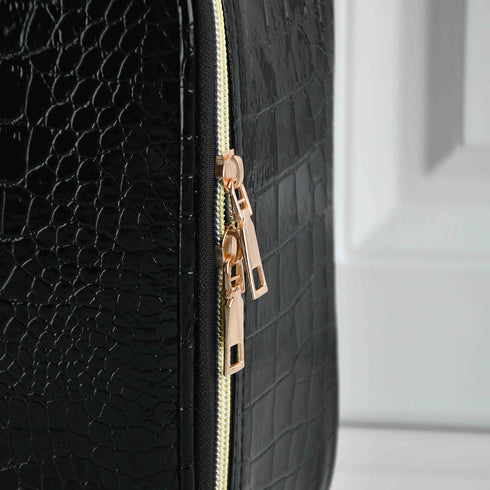 Leather Cosmetic Bag For Women - Multi-Functional Portable Travel Storage Makeup Case