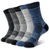 5 Pairs Merino Wool Hiking Socks - Long Outdoor Winter Stockings for Men & Women, Warm Cushioned Boot Socks