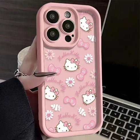 Sanrio Hello Kitty Phone Case | Soft Silicone Y2K Cover for iPhone 16, 15, 14 Pro Max, and More
