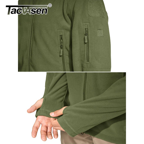 Men’s Hooded Thermal Fleece Jacket – Windproof Full-Zip Outdoor Coat with Multi-Pocket Design for Hiking, Camping & Work