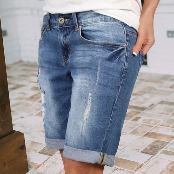 High Waist Women Denim Shorts-Loose Fashion Jean Short