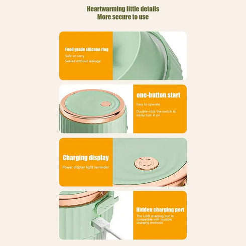 450ml Electric Juicer Cup Blender, Rechargeable Fruit Mixer