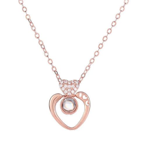 Rose Gold Heart Shaped Necklace- Mother's Day Gift