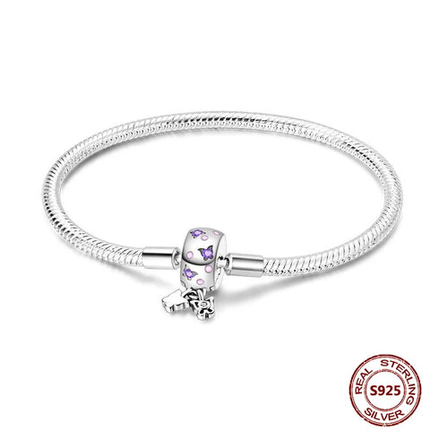 925 Sterling Silver Heart Charm Bracelet with AAA Zircon – Trendy and Elegant Jewelry for Women, Perfect for Parties & Special Occasions