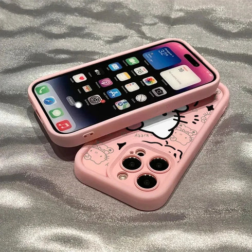 Hello Kitty Phone Case For Iphone-Silicone Anti Fall Phone Cover