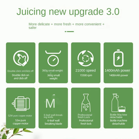 USB Charging Portable Electric Wireless Juicer/Blender