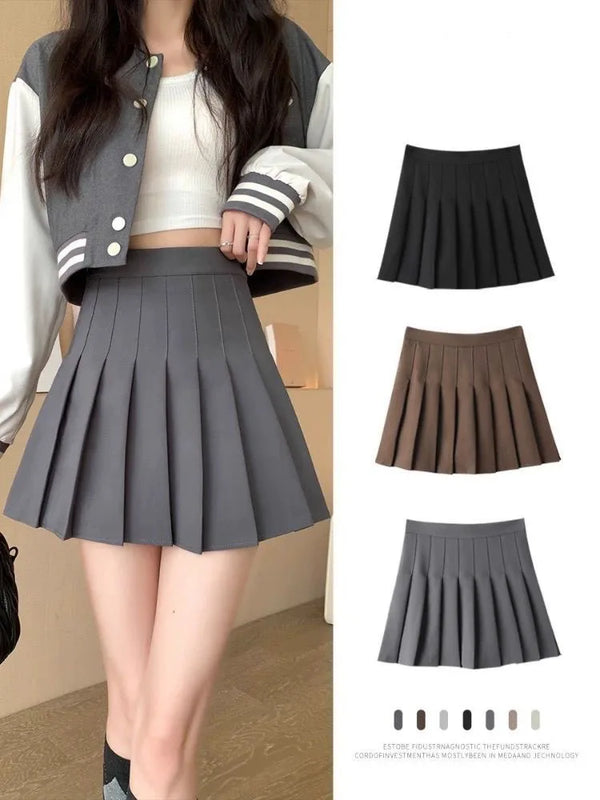 Women’s Japanese School High Waist Plaid Pleated Mini Skirt - Kawaii Preppy Harajuku Style for All Seasons