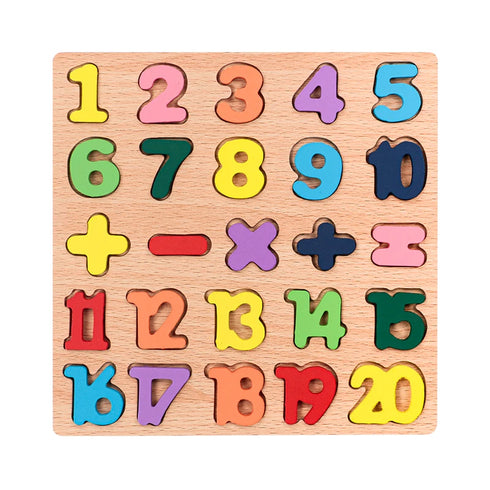 Wooden Alphabet & Number Puzzle Board – Montessori Educational Game for Kids Ages 2+