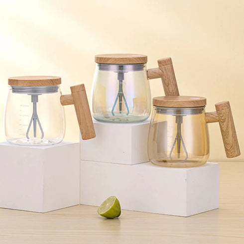 400ML IP67 Waterproof High Borosilicate Glass Auto Mixing Mug