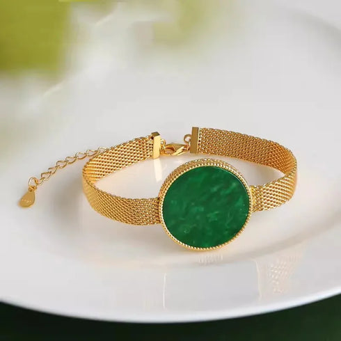 Elegant 925 Sterling Silver Natural Green Jade Bracelet for Women – Luxury Fine Jewelry