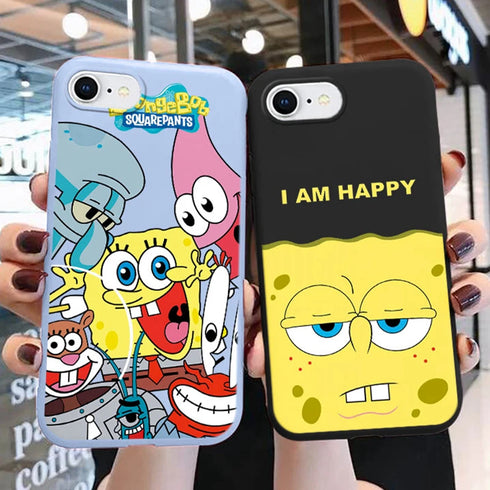 SpongeBob & Patrick Star Phone Case for iPhone SE, 8, 7, 6 - Soft Silicone TPU Cover