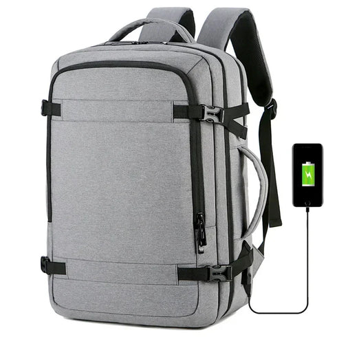 40L Expandable USB Travel Backpack, Flight Approved Carry-On, Water Resistant 17-inch Laptop Bag