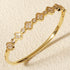 Trendy Copper with Zirconium Plant Design Bangle Bracelet for Women – Gold Plated, Simple & Elegant Jewelry
