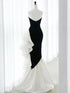 Stunning Strapless Sequin Mermaid Dress with Ruffled Organza