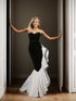 Stunning Strapless Sequin Mermaid Dress with Ruffled Organza