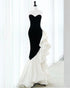 Stunning Strapless Sequin Mermaid Dress with Ruffled Organza