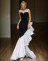 Stunning Strapless Sequin Mermaid Dress with Ruffled Organza