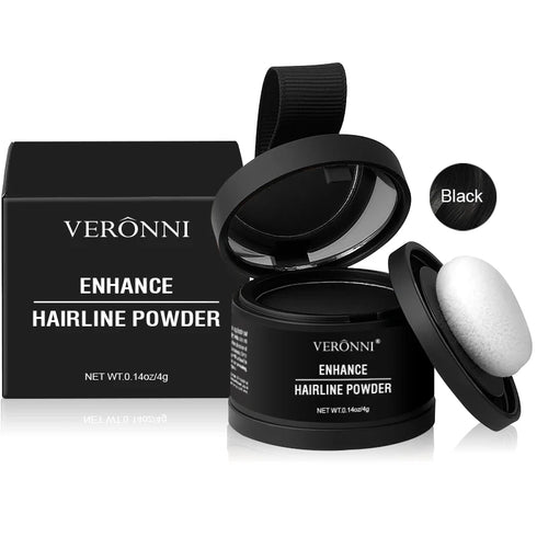 Instant Black Root Touch-Up and Natural Hairline Shadow Filler – Waterproof, Long-Lasting, Easy-to-Apply Powder Formula for Hair Coverage and Density Enhancement – 1 Full-Size Unit