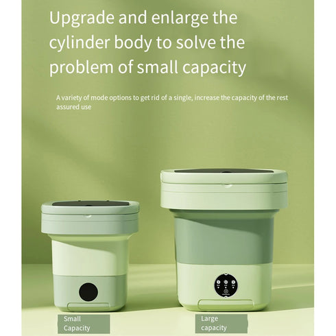 6L-11L Portable Washing Machine-Ultrasonic Mini Washer Folding Large Capacity Clothes Spin Dryer Bucket