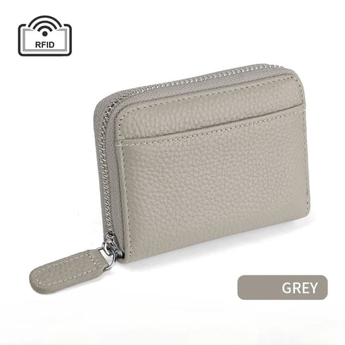 14/20 Slots Credit Card Holder Wallet RFID Blocking Slim Genuine Leather Card Organizer Zipper Pocket ID Card Pouch Coin Purse