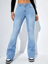 Women's High-Waisted Vintage Flare Jeans – Classic Fit with Bleached Finish