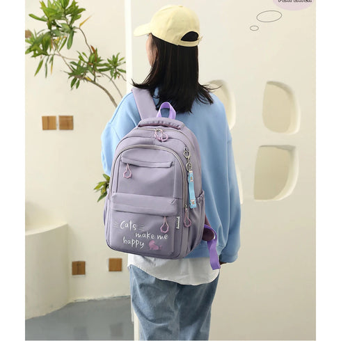 Girl's Pink School Backpack - Stylish and Functional Bag for Women - Primary and High School Bag