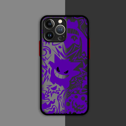 Luxury Pokemon Gengar Bumper Phone Case for iPhone SE, 7 to 15 Pro Max