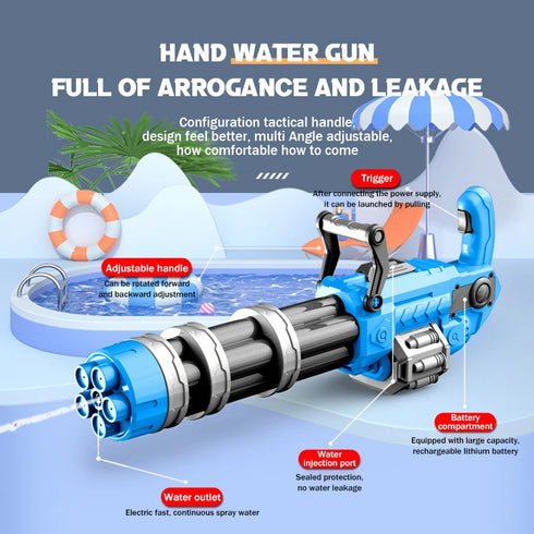 New Large Electric Water Gun Toy - High Pressure Automatic Spray for Kids and Adults