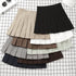 Women's Korean-Style High Waist Pleated Mini Skirt - Slim Fit A-Line Preppy Skirt for All Seasons