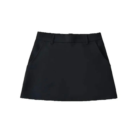 Women’s Vintage High Waist A-Line Mini Skirt - Chic Casual Fashion with Back Zipper for All Seasons