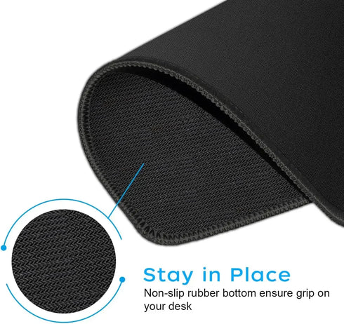 Black Abstract Gaming Mouse Pad-Hexagon Pattern Desk Mat