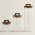 650/1100/1800ml Glass Food Storage Jar with Wooden Lid – Canister for Coffee, Tea, Grains & Snacks