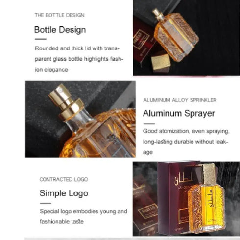SULTAN Vaporisateur Spray 100ml - Original Men's Fragrance-Golden Essential Oil Perfume